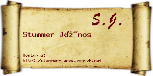 Stummer János névjegykártya