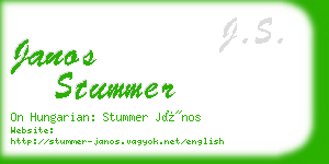 janos stummer business card